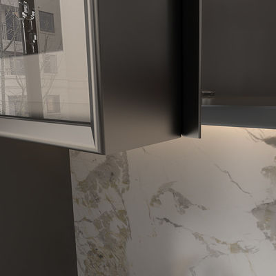 Qualität  2.4m Matte Black Aluminum Furniture Profile For Wardrobe Cabinet Door Glass usine