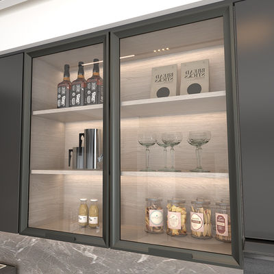 Matte schwarz Moderne Küche Aluminium Möbel Profil für Schranktür
