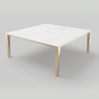 Quadratische Aluminium-Hausmöbel Zentrum Weißer Marmor-Tee Tisch 180mm Höhe