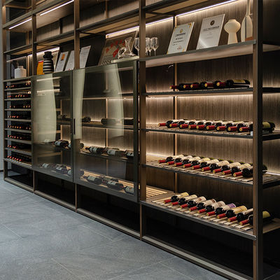 Küche Glas Speisekammer Schrank Wand Almirah mit Glas Tür Weinregal