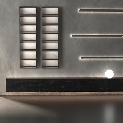 Aluminiumrahmen Sperrholz Wandmontierte TV-Einheit Stand