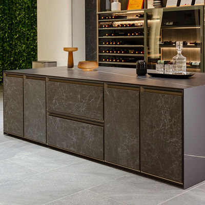 Matte Schwarz lackierte Modular Küche Almirah Bar Schränke kundenspezifisch