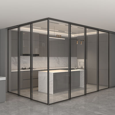 8 mm dicke Aluminium-Innenräume Schiebetüren aus Glas für Wohnzimmer Trennwände