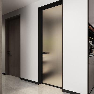 125 mm Aluminiumrahmen Innentüren Vorgehängtes Glas Innentür mit Griff