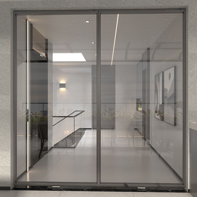 Graue zweigliedrige schlanke Aluminium-Innenschiebetüren Balkon ODM