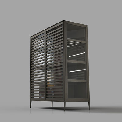Luxus Wohnzimmer Möbel Lagerrack Aluminium + Glasmaterial