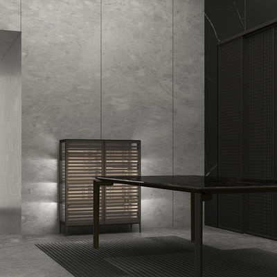 Luxus Wohnzimmer Möbel Lagerrack Aluminium + Glasmaterial