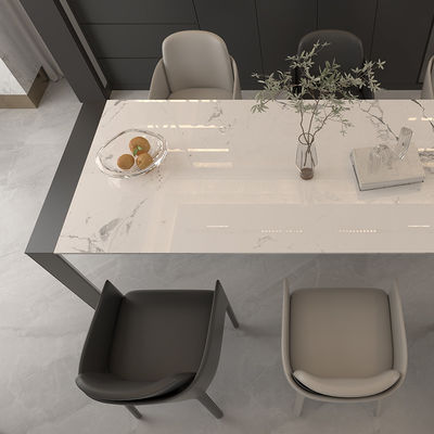 Innenausstattung aus Aluminium Wohnmöbeln Bein Steinplatte Moderne Sinterstein Esstisch